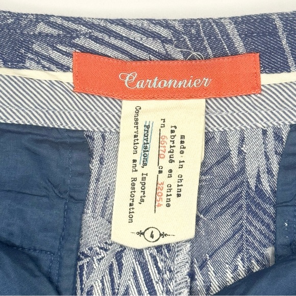 Cartonnier for Anthropologie Blue Palm Print Shorts – Size 4 - Picture 6 of 8
